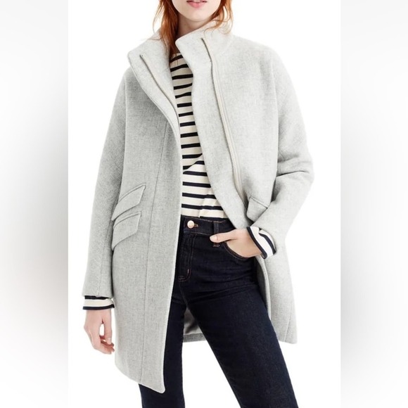 J. Crew Jackets & Blazers - J.CREW Cocoon Coat Italian Stadium Cloth Wool Dusk Grey 12 Petite G9236